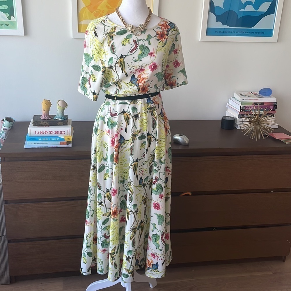 Essentiel Antwerp Botanical Dress with medi sleeves